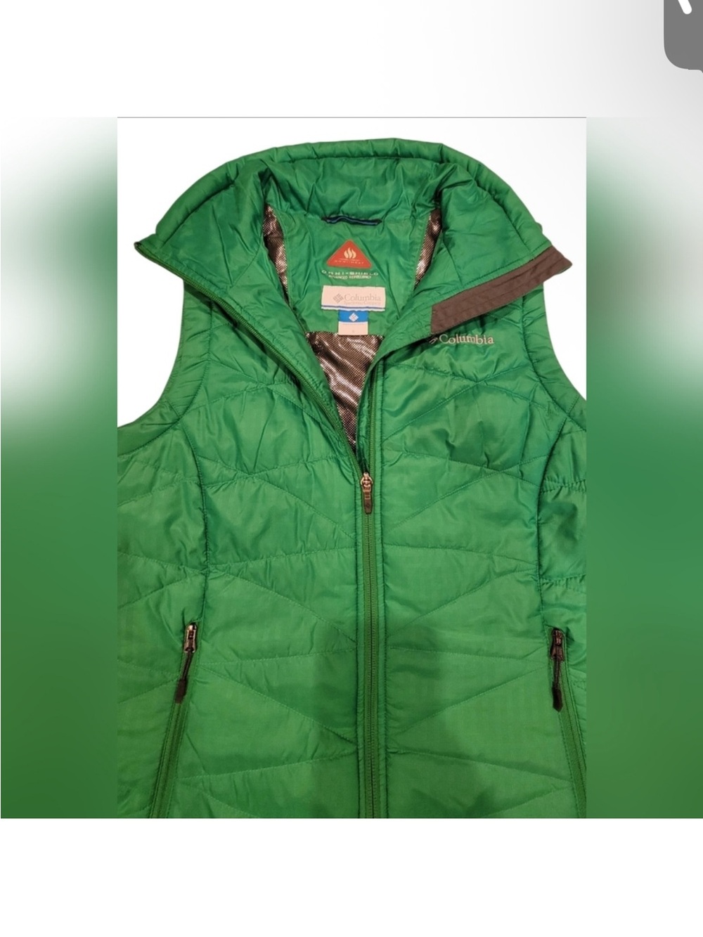 COLUMBIA Mighty Lite III Quilted Packable Vest w. Omni-Heat in Green Size Medium - Picture 4 of 13